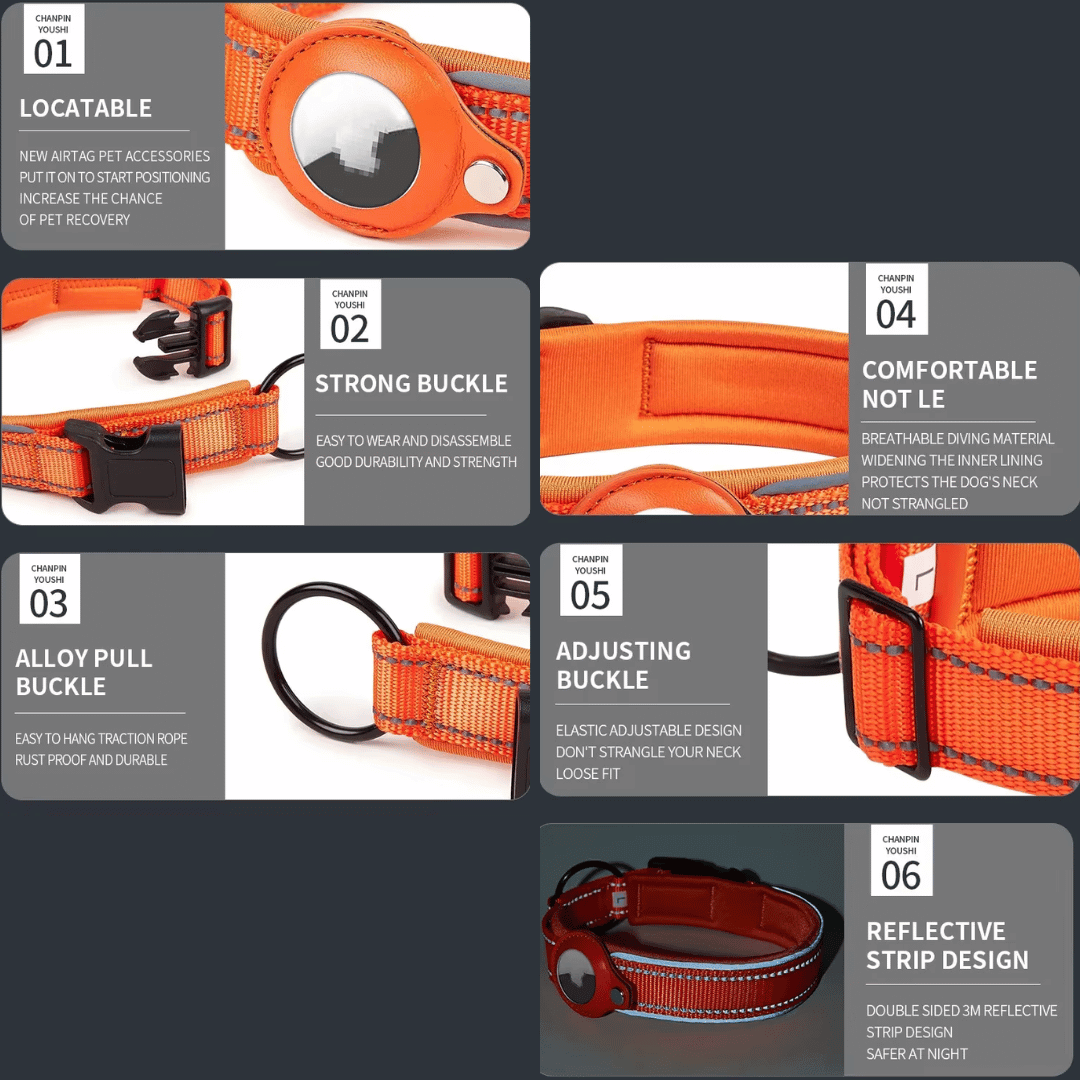 AirTag Dog Collar Reflectiv