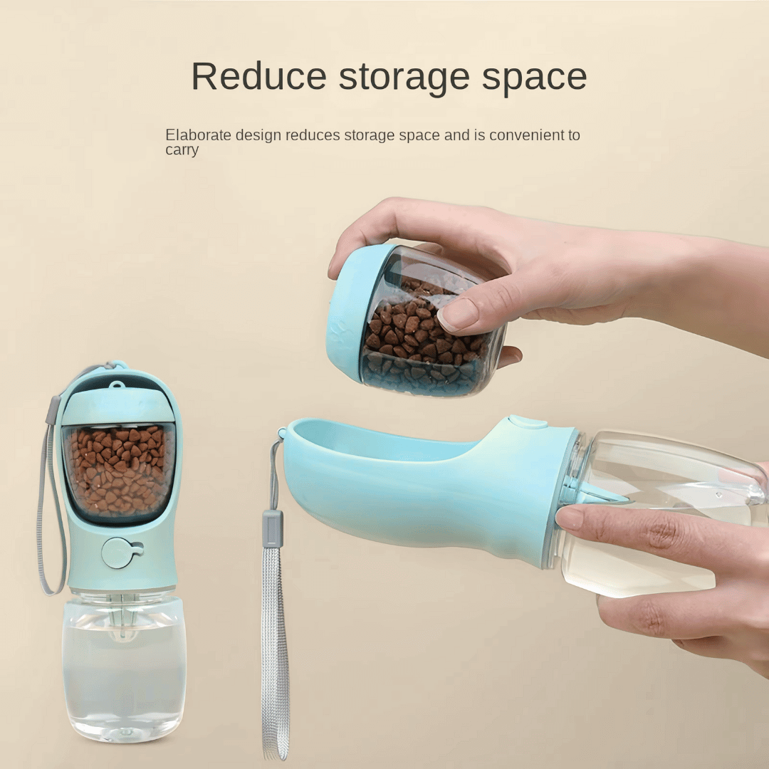 Portable Dog & Cat Water Bottle with Food Container