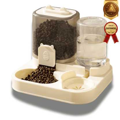 Cat Bowl Automatic Feeder with Spill-Proof Water Fountain