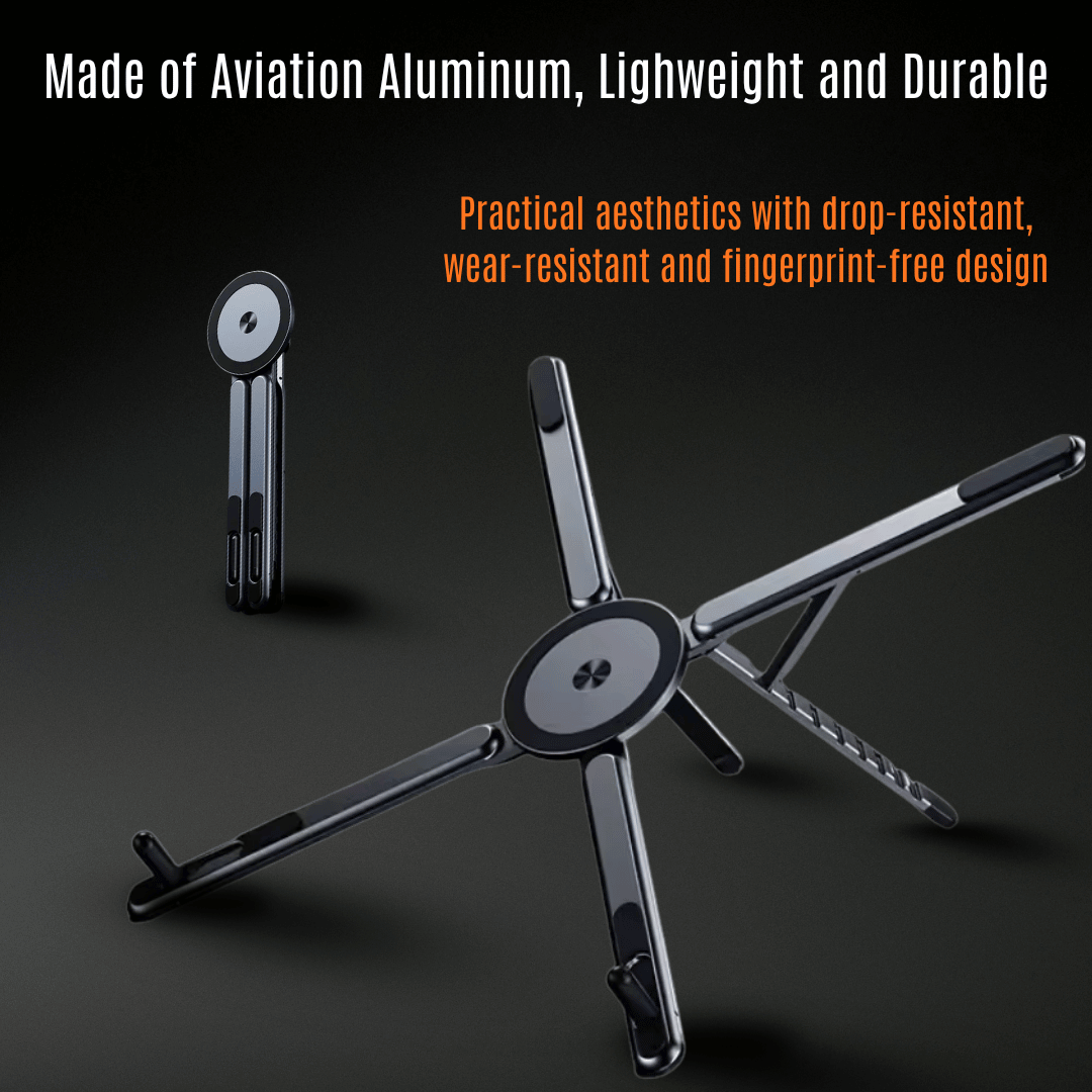 3-in-1 Aluminum Foldable Magnetic Stand, Smart, Portable, Versatile
